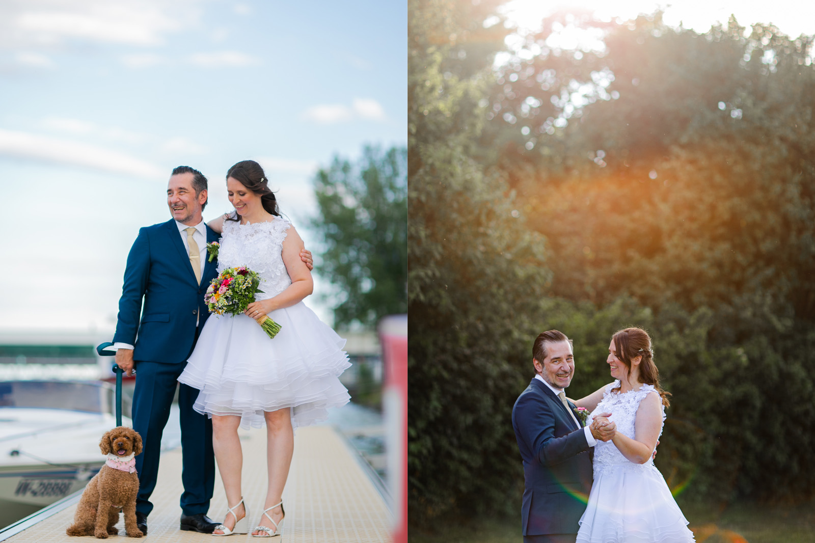 Brautpaarportrait mit Hund